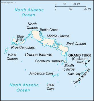 Foto: Ostrovy Turks a Caicos-politick� mapa